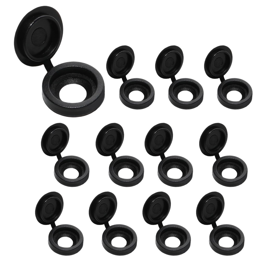 100 Pieces Black Screw Covers Caps,Plastic Hinged Screw Cover Caps,Fold Screw…