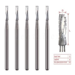 Dental Surgical Carbide Burs FG 557L Cross Cut Straight Fissure 5/PACK