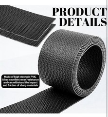 4 Inch Wide Black Conveyor Belt Material, PVK 150 Cover One Side, 10 Foot Length