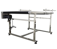 59×35.4″PVC Conveyor System w/Double Guardrails 55-66Lbs Load Packing Equipment