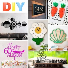 Colorful 8x12in Acrylic Sheets – 10 Assorted Colors for Creative Laser Crafting