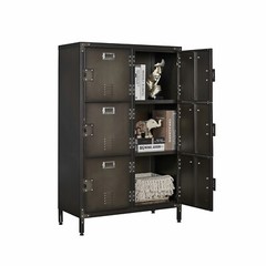 Vintage Metal Storage Cabinet 47.3H Industrial Steel Locker Cabinet with 6 Doors