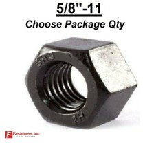 5/8-11 Plain Steel 2H Structural Heavy Finished Hex Nuts for A325 Bolts 5/8″-11
