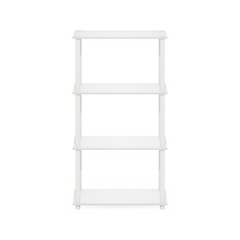 Furinno Turn-N-Tube 4-Tier Multipurpose Shelf Display Rack in White/White