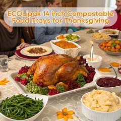 ECOLipak 100 Pack 14 in Compostable Natural 13.8 x 9.8 inches, Nature-100pack