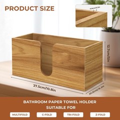 Acacia Wood Paper Towel Dispenser Countertop, Paper Towel Holder for Bathroom…