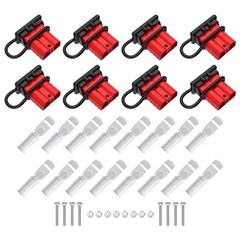 8 Pcs 6-10 Gauge Anderson Connector Plug 50A 12-36V Battery Quick Connector Red