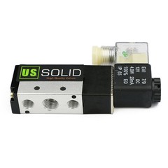 U.S. Solid 1/4″ Pneumatic Electric Solenoid Valve 5 way 2 Position DC 12V, Air
