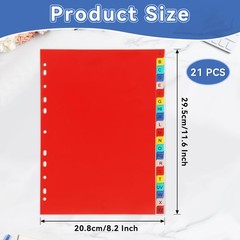A-Z Plastic Binder Dividers 21 Tab, Alphabet Dividers with Tabs for 3 Ring, M…