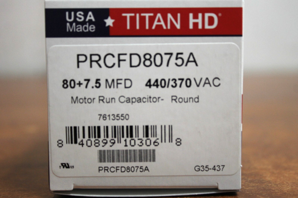 TITAN HD PRCFD8075A Motor Run Capacitor- Round 80+7.5MFD 440/370VAC