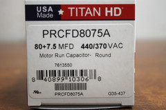 TITAN HD PRCFD8075A Motor Run Capacitor- Round 80+7.5MFD 440/370VAC