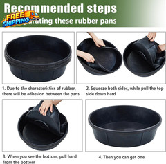 5 Pcs Rubber Feed Pan 12 Quart/ 3 Gallon Utility Horse Feed Bucket Rubber Bowl