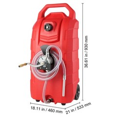 VEVOR 16 Gallon Fuel Caddy Portable Gas Storage Tank 7.8 L/min with Manual Pump