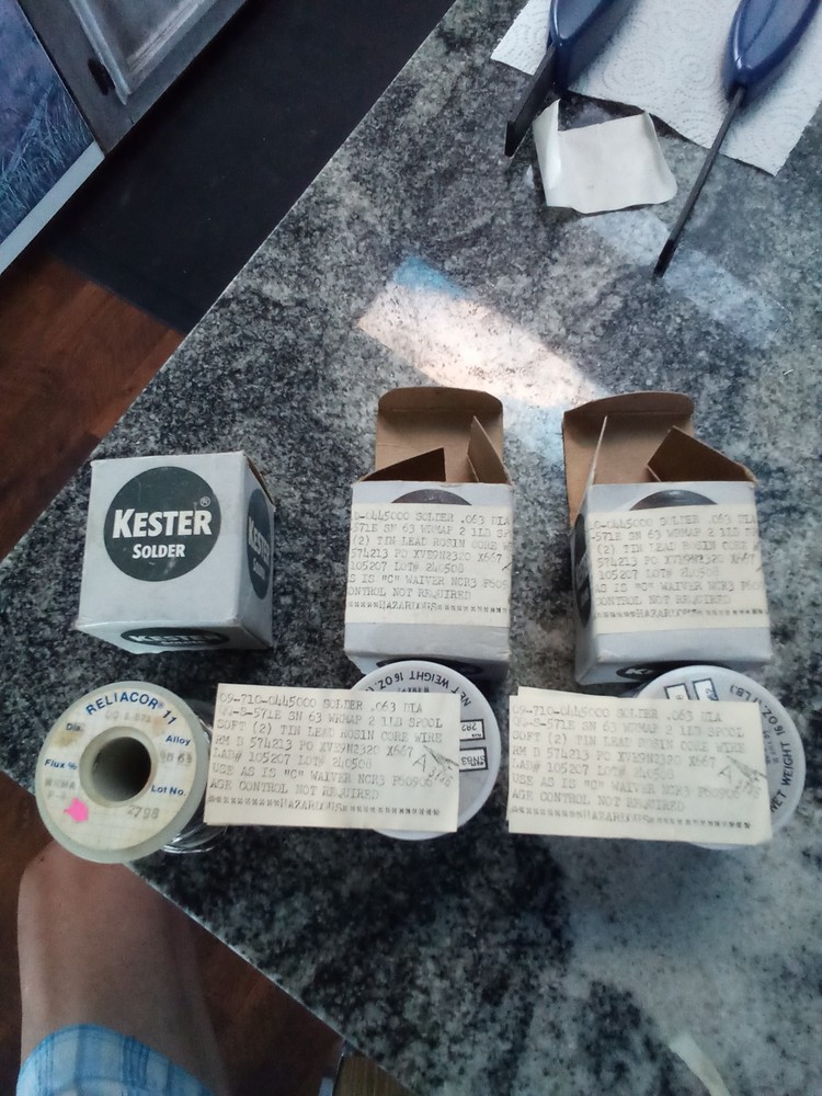 NOS 2 pkg, 1# .063 dia. Rosen Core & 1 partial roll( 9oz.) .020 dia. 63 alloy