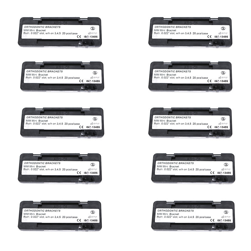 10×Dental 20 Pcs/kit Orthodontic Mim Mini Brackets Roth 0.022” On 3 4 5 Hooks