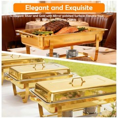 8QT Chafing Dish Wedding Buffet 316 Stainless Steel Chafer Catering Full Size