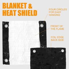 12”x12” Ceramic Fiber Insulation Blanket Protective Heat Shield with Grommets