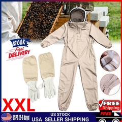 Professional Full Beekeeping Suit Protective Bee Heavy Duty with Gloves XXL NEW