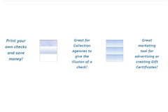 100 Sheets – 300 Checks Blank Check Stock Paper – Blue – Three (3) on a Page