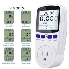 Electricity Usage Monitor Plug Power Watt Voltage Amps Meter Energy Saving 8Mode