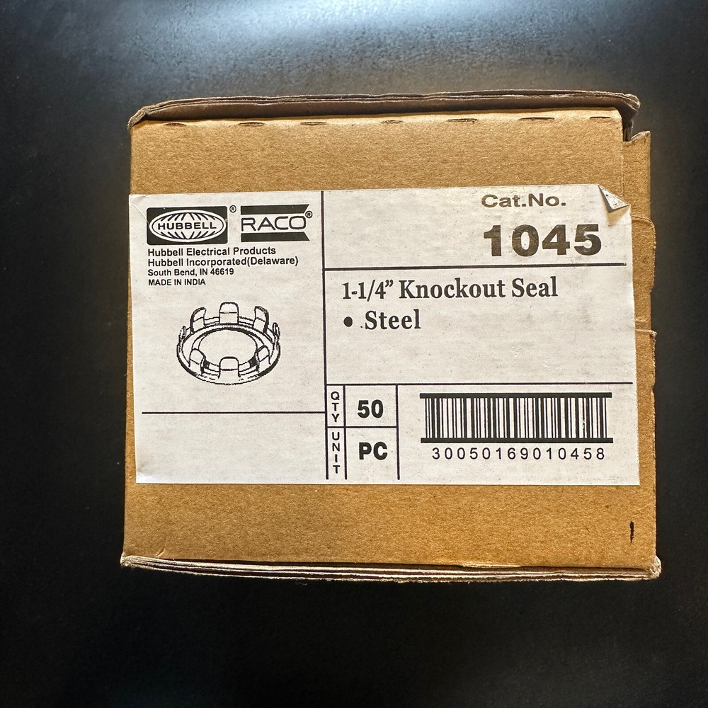 Hubbell-Raco 1045 Knockout Seal, 1-1/4″ Trade Size, Steel (Pack of 50)