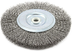 6 inch Wire Bench Wheel Brush, Coarse Crimped with 1/2-Inch and 5/8-Inch Arbor,