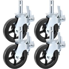 8 Inch Swivel Caster Wheels Dual Lock Plate Mount Heavy Duty 1100lbs Each 4 Pack