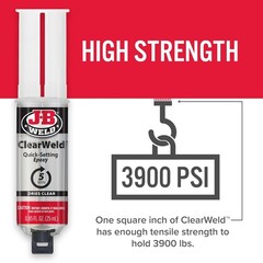 J-B Weld ClearWeld 5 Minute Epoxy Syringe 25ml Strong Clear Adhesive