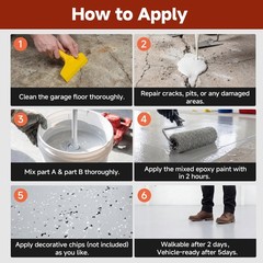 Garage Floor Epoxy Kit, 2K Epoxy Floor Paint with Tools, Epoxy Coating for Concr