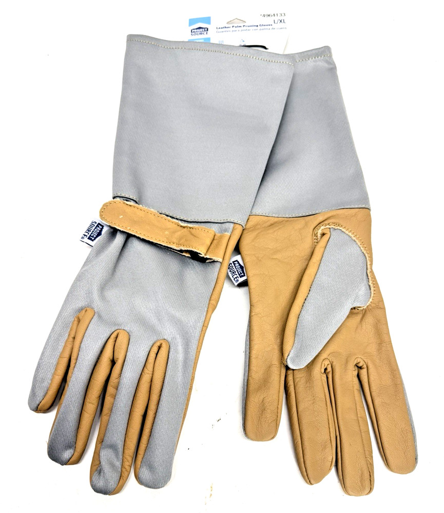 Project Source Leather Palm Pruning Long Gloves, Size L/XL Breathable Dry Grip