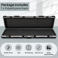 Customizable Polyethylene Foam Sheet 54 x 16 x 0.5 Inch Black Foam Insert Pad…
