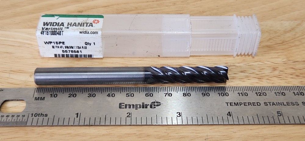 WIDIA HANITA Varimill 4V1510004BT 3/8×3/8×1.5×4 Square Endmill Carbide