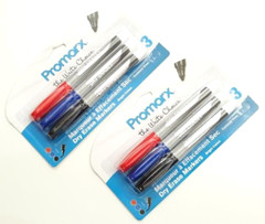 2 PACKS 6 PROMARX® DRY ERASE MARKERS MULTI COLORED BLUE RED BLACK