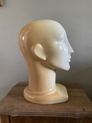 Vintage Plastic Abstract Adult Unisex Mannequin Heads Pair