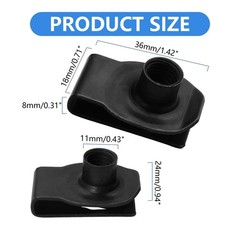 Bonsicoky 25 Pcs Extruded U Type Nuts M10 Carbon Steel Black Fasteners for A…