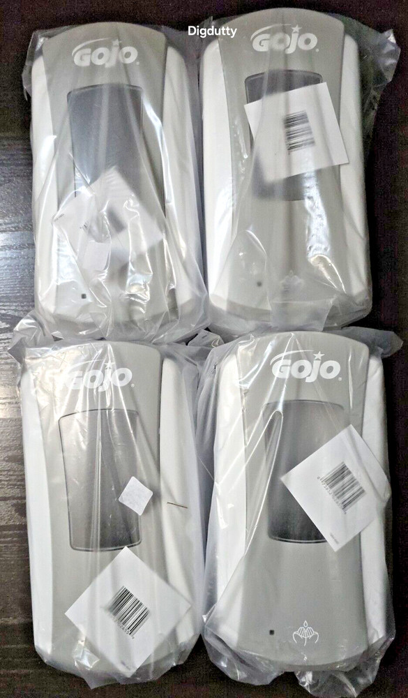 4 x GOJO LTX-12 Touch Foam Automatic Soap Dispenser, Gray/White – NEW