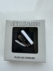 1 Vintage Green Gray White demitasse Plus Mini Stapler Japan With NO. 10 Staples