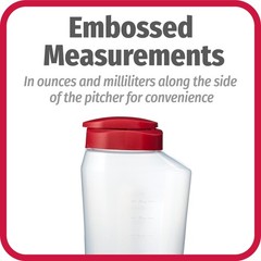 GoodCook 1 Quart Bottle with Snap Lock Easy-Pour 32 Ounces, Clear and Red