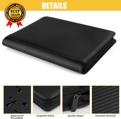 Toploader Binder, Holds 288 Toploaders, 9 Pocket Top Loader Binders with Sleeves