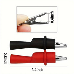 Replacemen Push-On Alligator Clips for Multimeter Test Lead,4 Pcs (4 PCS) (4PCS)