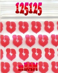 100 2.5 3.0 MIL GIRLIE LOT APPLE ZIP BAGGIES HEART SILVER METALLIC