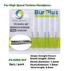 Wave Dental Carbide Burs FGOS Surgical Length 25mm Friction Grip FG 19mm Round