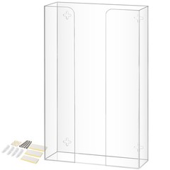 Triple Glove Box Holder Dispenser – Wall Mount or Countertop Load Open Top Clear