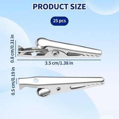 25 Pcs Metal Alligator Clip Spring Clamps, 35mm Small Metal Alligator Clips