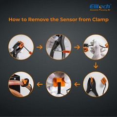 2Pcs Elitech Wired HVAC Temperature Clamp Fit For PT500/PT800 LMG-10 EMG