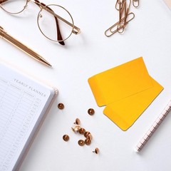 120 Pack Of #1 Small Coin Envelopes 2.25 x 3.5 with Gummed Flap Yellow