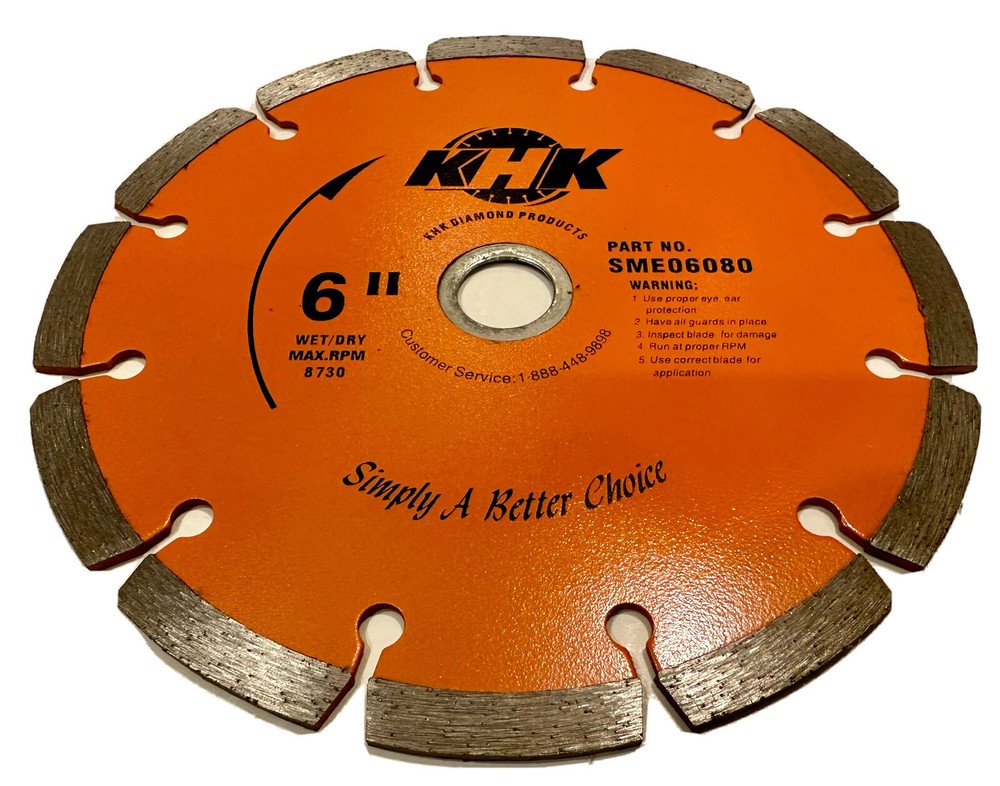 5-pack! 6 inch Heavy Duty Diamond Blades for cutting Concrete, Stones, Masonry
