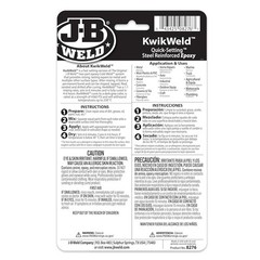 J-B Weld 8276 KwikWeld Quick Setting Steel Reinforced Epoxy – Dark Grey 2 oz