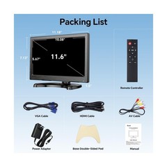 Eyoyo CCTV Monitor 12 Inch Small Computer Monitors 1920x1080P Mini LED Displa…