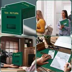 100 Pcs Green Tax Return Folders Bulk 9 x 11.25 Inches Income Tax Organizer w…